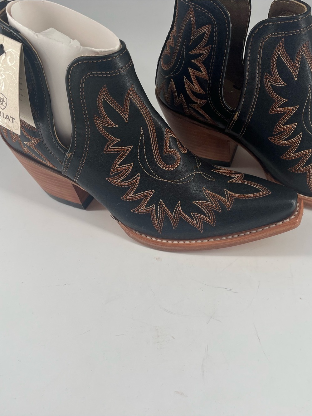 Ariat Black and Brown Western Cutout Ankle Booties - Picture 2 of 5